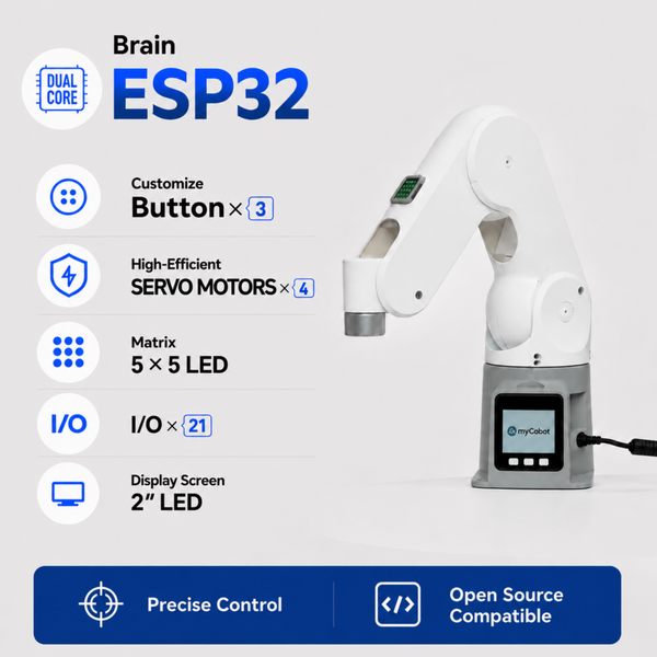 myPalletizer 260 M5Stack - The Most Compact 4 DOF Robotic Arm (Dual Screen Version)