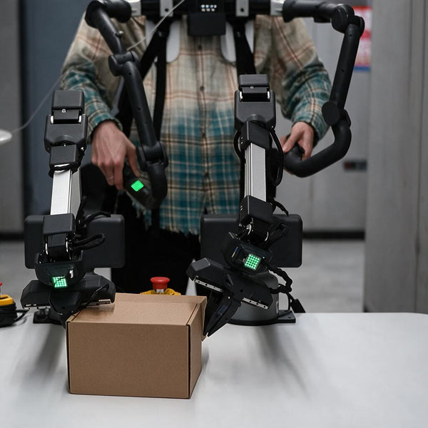 Control the robotic arm to close the box together