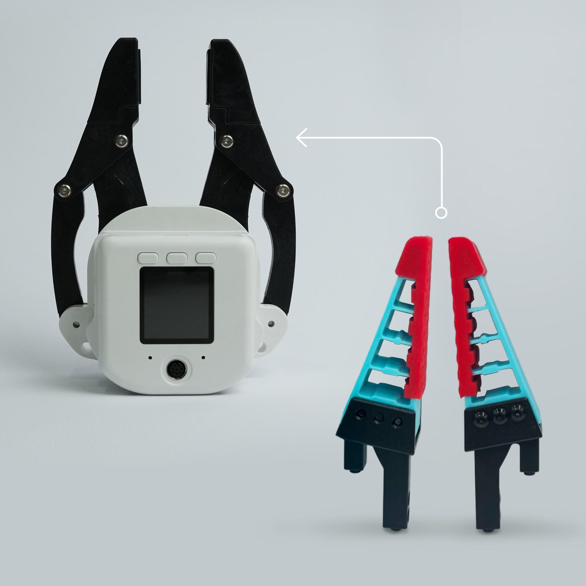 myGripper F100 for myCobot 320: Force-Controlled Gripper with Bonus Flexible Fingertips (Replaceable)